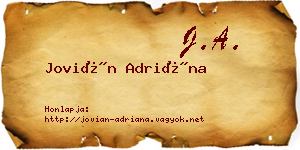 Jovián Adriána névjegykártya